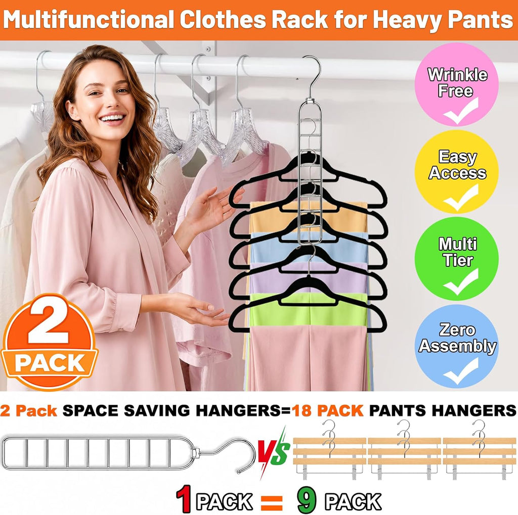18-Hole Heavy Duty Space Saving Hangers for Closet Organizers and Storage