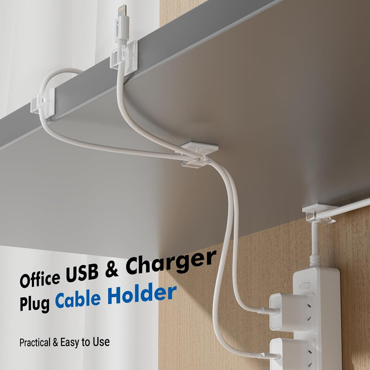 60Pcs Small Clear Adhesive Cable Clips for Wall, Ethernet Cable, car Dash