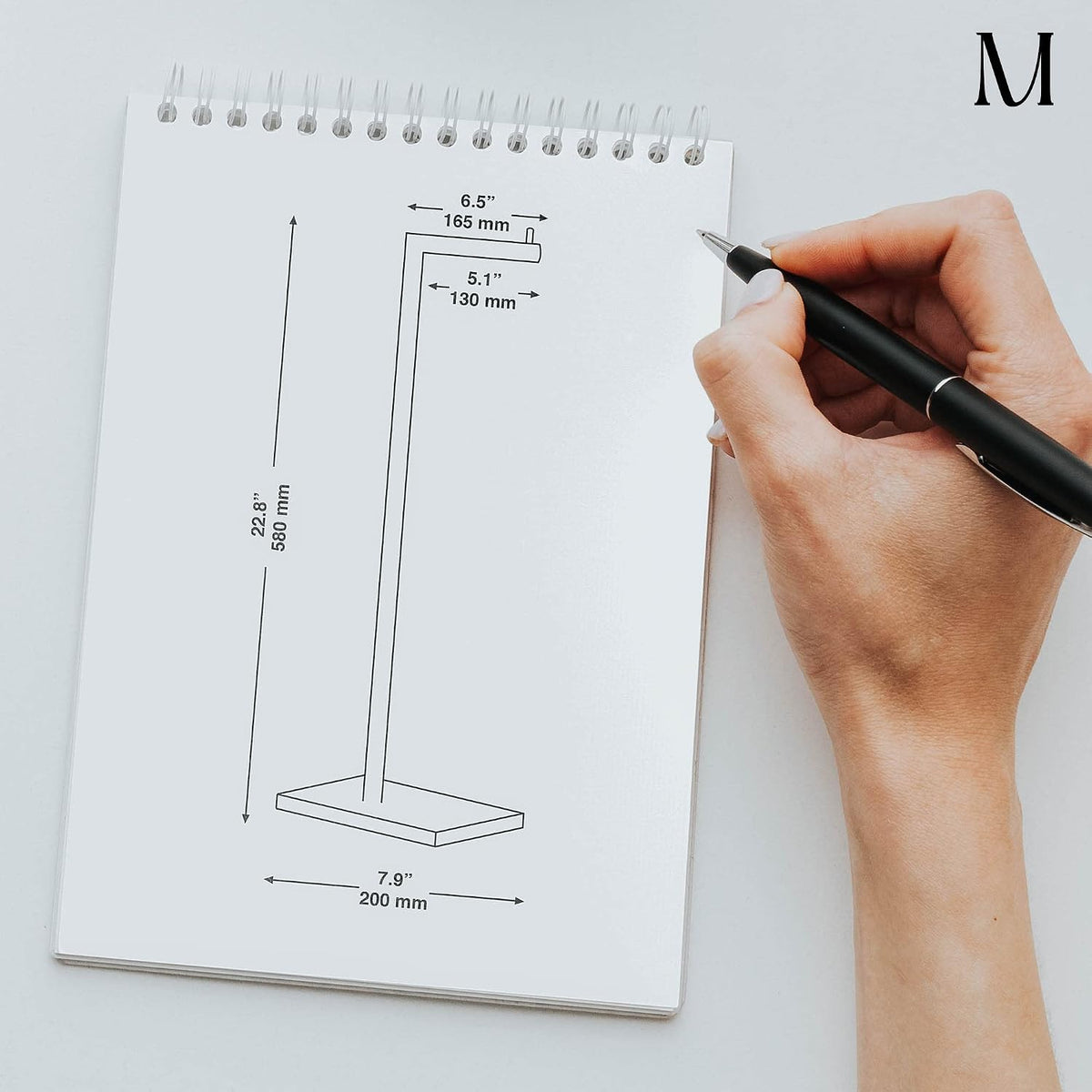 MARMOLUX ACC Toilet Paper Holder Stand, White Marble Base, Brushed Steel