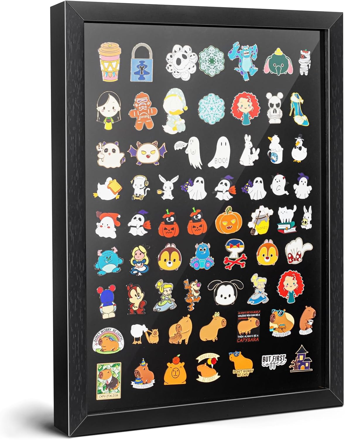 tutata 12x16 Pin Display Case, Enamel Pin Frame, Wall Mount Shadow Box