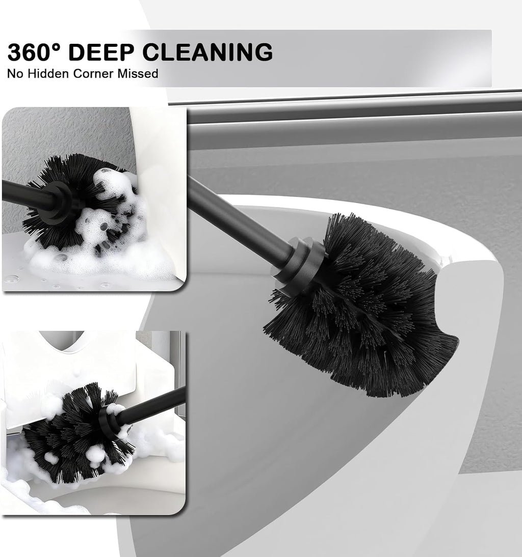 Stainless Steel Toilet Bowl Brush and Holder Set Scrubber Bronze Brown