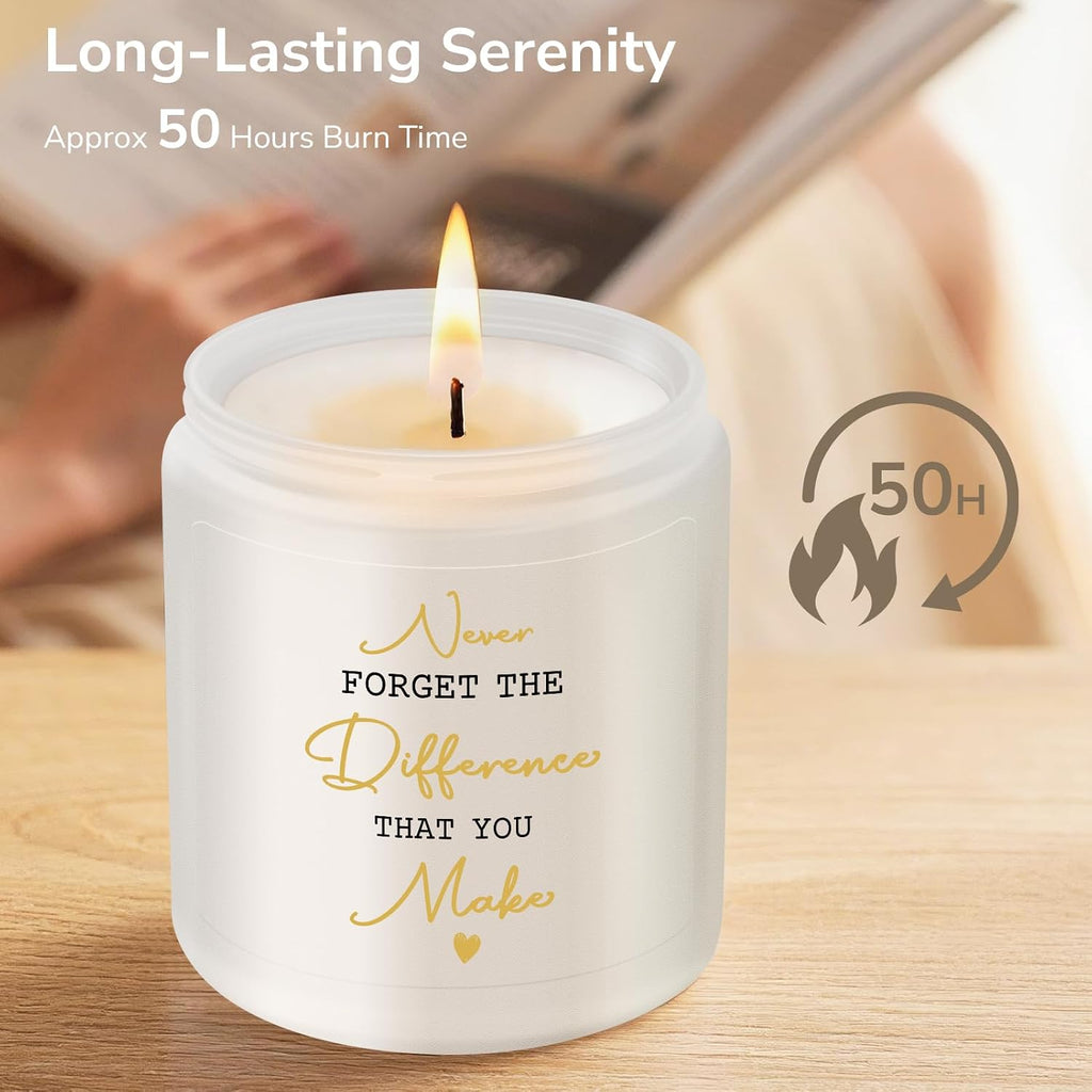 Thank You Gifts for Women, Inspirational Gift for Teacher, Lavender Candle