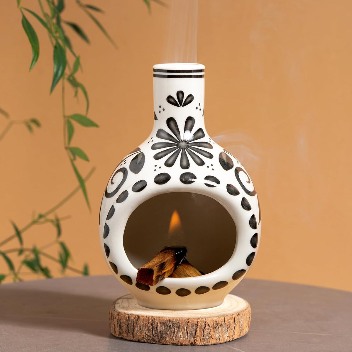 MOUGIGI Palo Santo Holder, Mini Chimney Incense Bowl for Sage & Cones