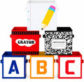 Thyle 6 Pack 11 Inch Back to School Colorful Fabric Storage Cubes Foldable Classroom Cubby Organizer Colorful Treasure Prize Box for Preschool Daycare Elementary Books Toys Storage Cubes(Classroom)