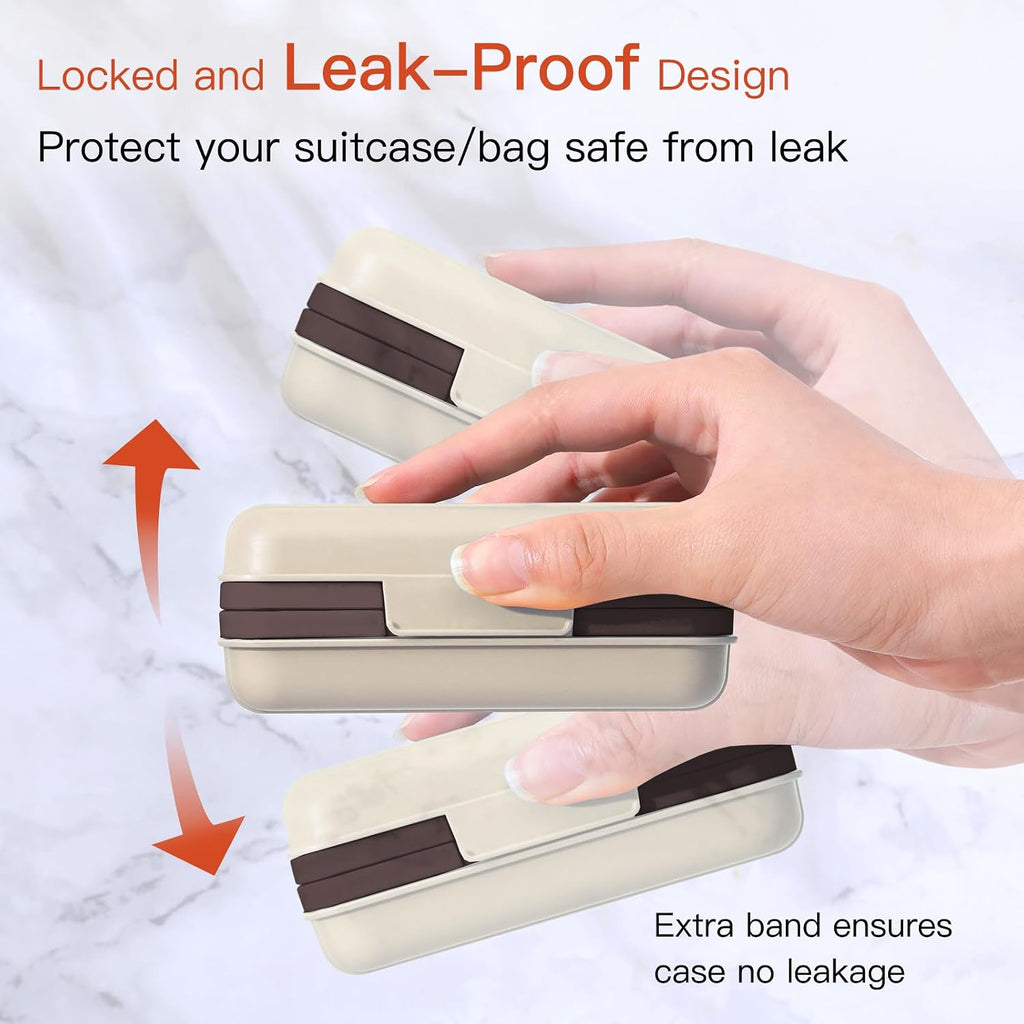Quatish Leakproof Bar Soap Holder Dish with Lid for Shower, Portable 1 Pack Travel Soap Case Box for Gym, Camping, Hiking, Outdoor Use, Travel Size Toiletries Essentials, Keeps Soap Dry, Brown