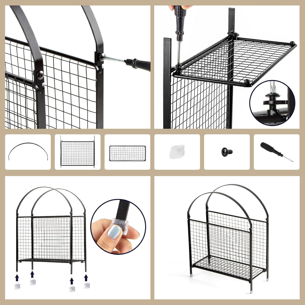 PUERSI Freestanding Magazine Holder, Metal Magazine Rack Floor Stand