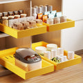 Mustorn 2 Pack Pull Out Cabinet Organizer,21.8" Deep Slide Out Drawer for Cabinets Adhesive Pull Out Drawers Heavy Duty Pull Out Shelves for Kitchen,Cupboard,Pantry,Bathroom-Yellow
