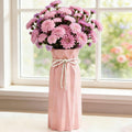 Disoza Ceramic Flower Vase Modern Home Decor Vases for Centerpieces Pink Minimalist Farmhouse 9.5" H x 3.9" W Cute Decorative Vases Flowers Tulip Pampas Grass Vase for Table Bathroom Shelf