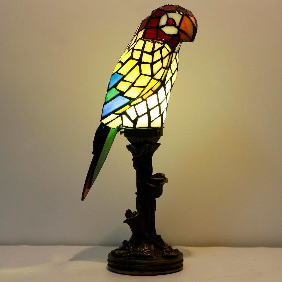 Small Tiffany Lamp Parrot Table Lamp Stained Glass Accent Lamp