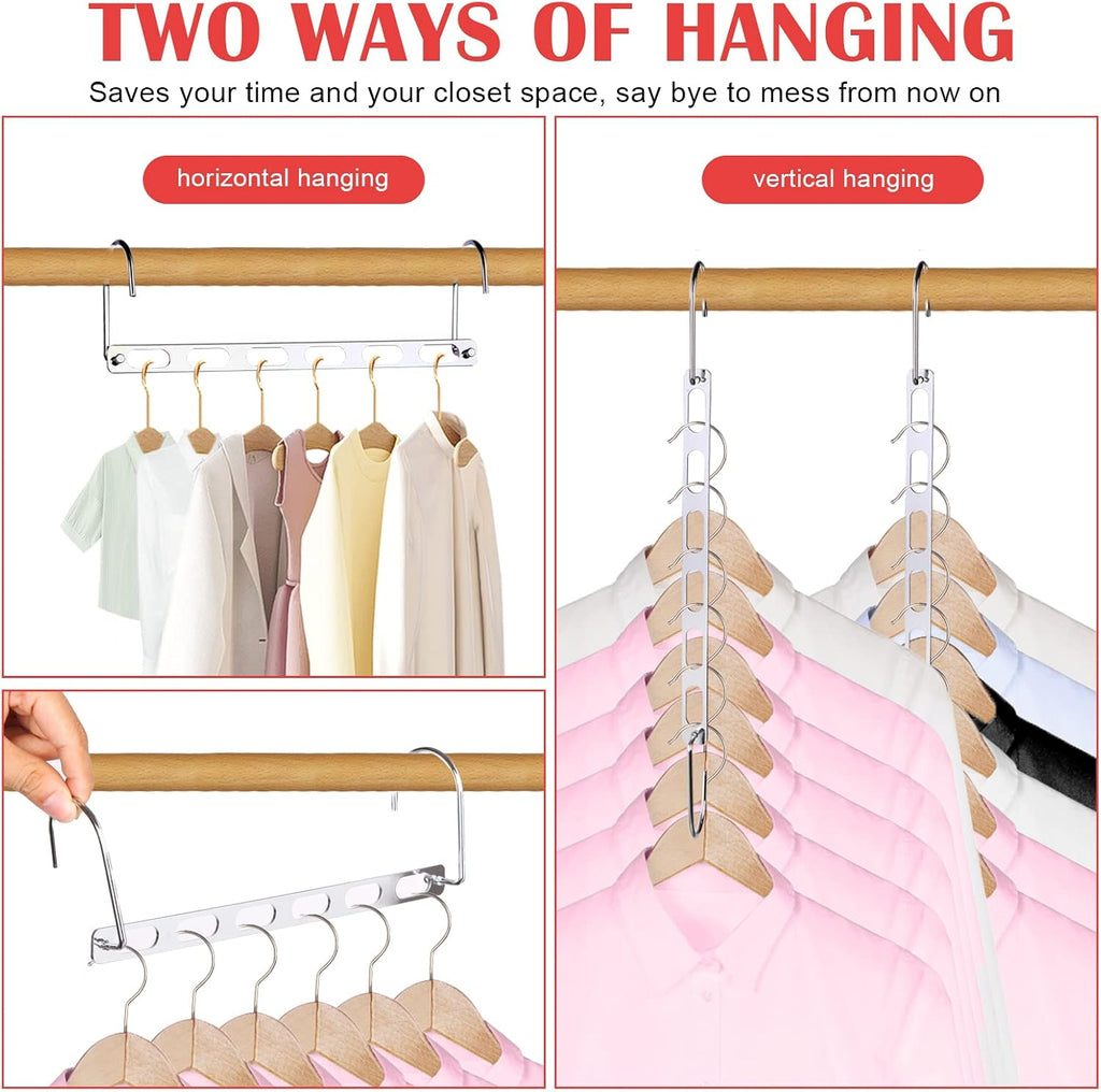 8 Packs Space Saving Hangers for Closet: Collapsible Closet Organizer