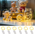 6 Pack Battery Operated Fairy Lights, 3.3ft 10 LED Warm White Micro String Lights, Soft Yellow Glow for Gift Boxes, Flowers, Mason Jars & Cozy Home Decor (6 Pack – Warm White)
