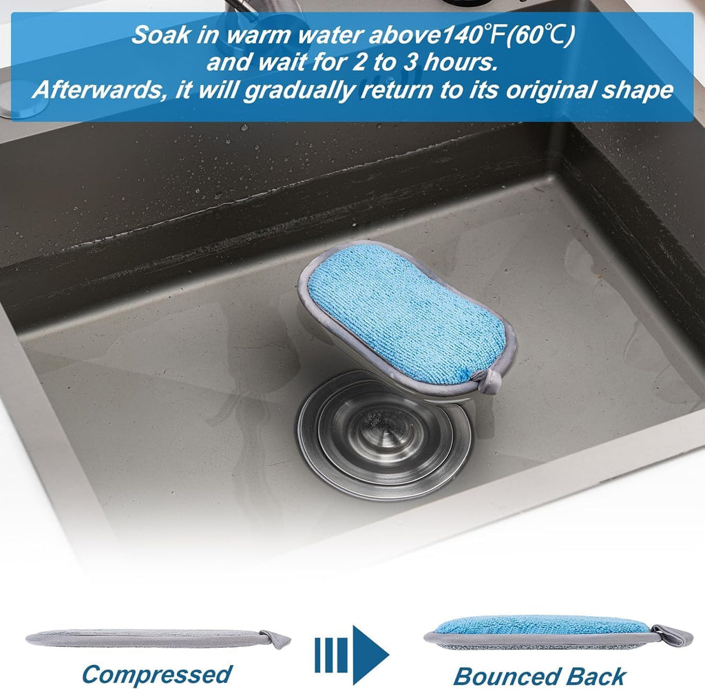 Non Scratch Scrub Sponge-6pack, Dual-Sided Sponges Kitchen(M, 3 Color)