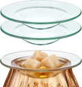Patelai 2 Pieces Replacement Wax Warmer Dish, 4.5 Inches Round Glass Plate
