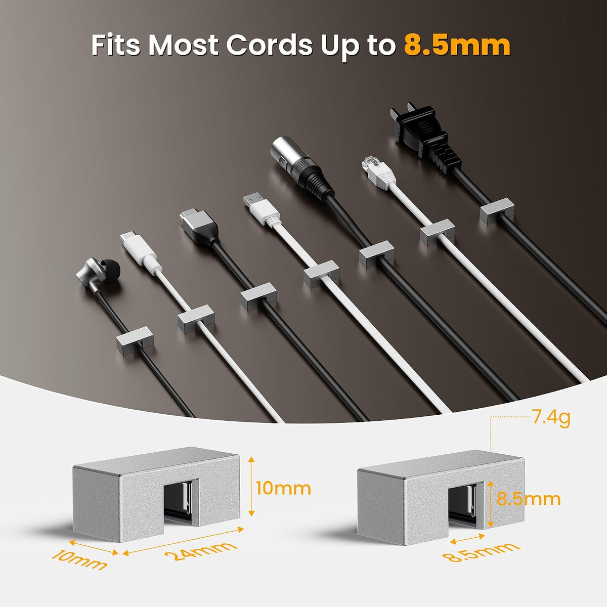 Itramax Magnetic Cable Clips 10 Pack,Charger Organizer for Metal Surfaces