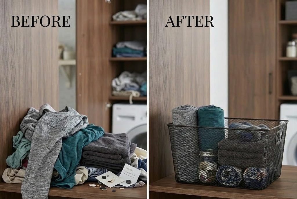 YBM Home Wire Mesh Kitchen Storage Basket Organizer for Organizing Household Pantry and Kitchen Cabinets - Multipurpose Wire Storage Baskets for Home, Dorm Room, Garage, Black