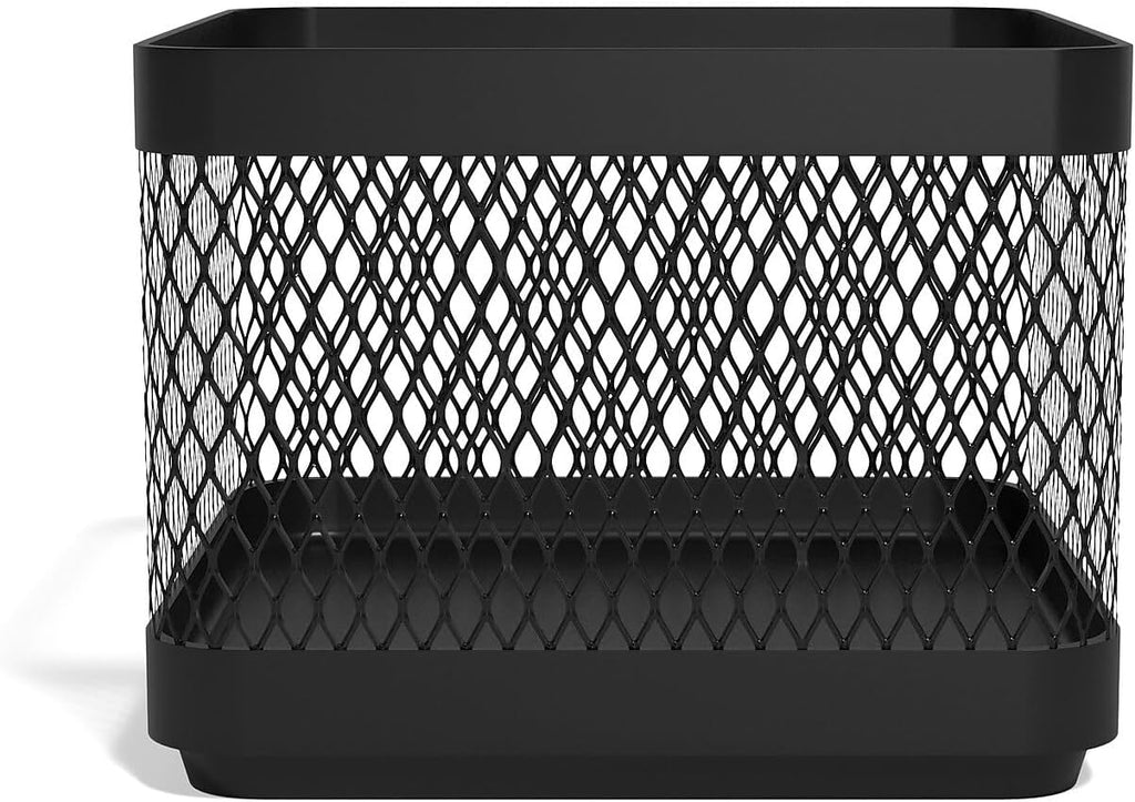TRU RED Small Stackable Wire Mesh Accessory Holder, Matte Black, 3-Pk