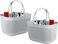 Plastic Portable Shower Caddy Basket, Storage Organizer, Grey, 2 Pack