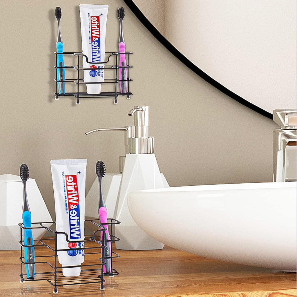 Toothbrush Holders for Bathroom, 3-Slot Black