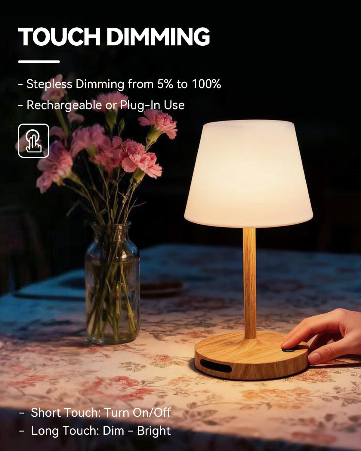 SAIWEYA Outdoor Waterproof Shower Lamp, 8000mAh Rechargeable Bathroom Lamp
