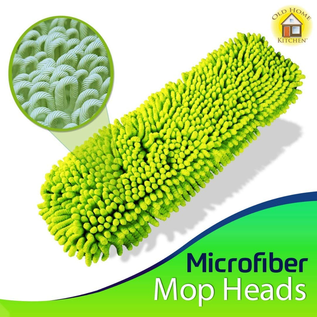Reusable Chenille Mop Pads | Washable Microfiber Pads for Standard Mop Heads | Swiffer-Compatible Dry Mops for Dust, Pet Hair, and Spills | Replacement Set of 2
