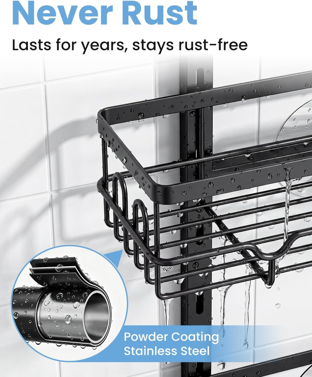 Shower Caddy Hanging, 3-Tier Hanging Shower Caddy Over Showerhead & Door