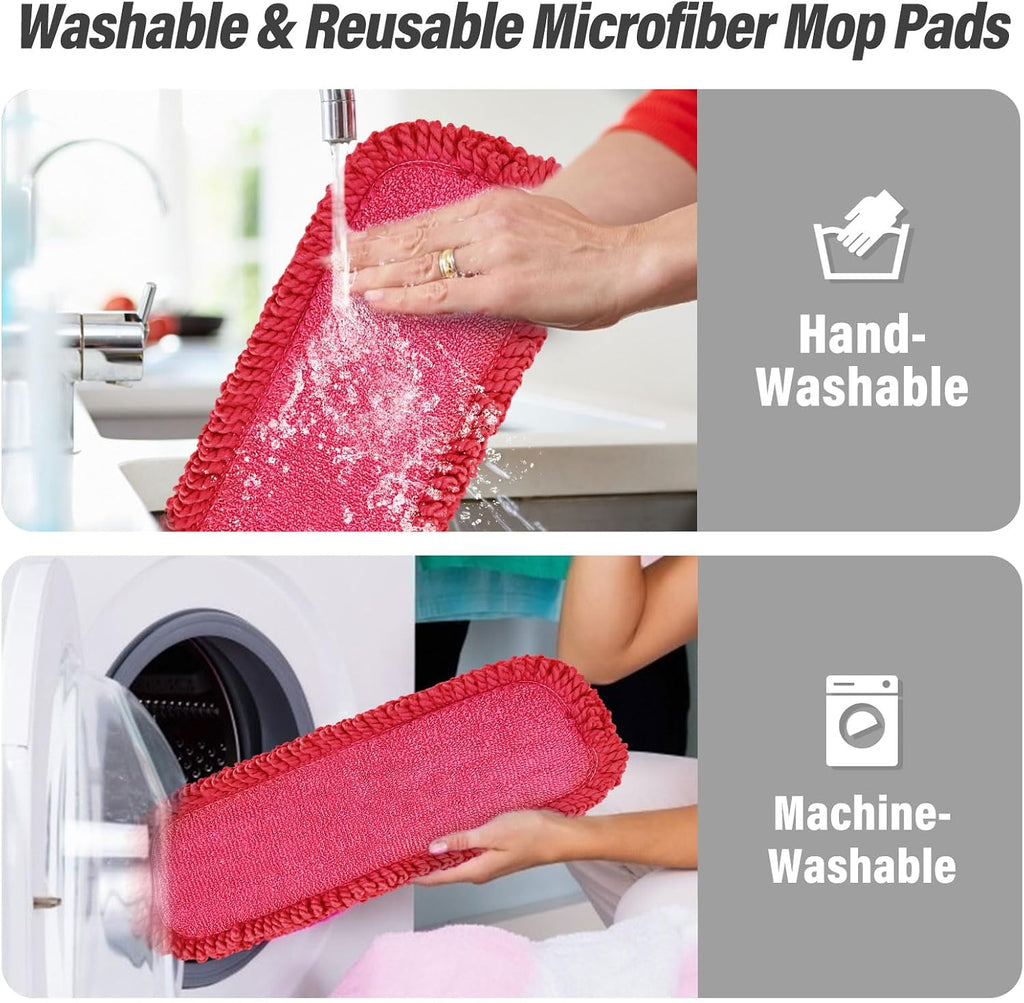 16.5" Microfiber Mop Pads Refills, 3 Pack Reusable Replacement Heads