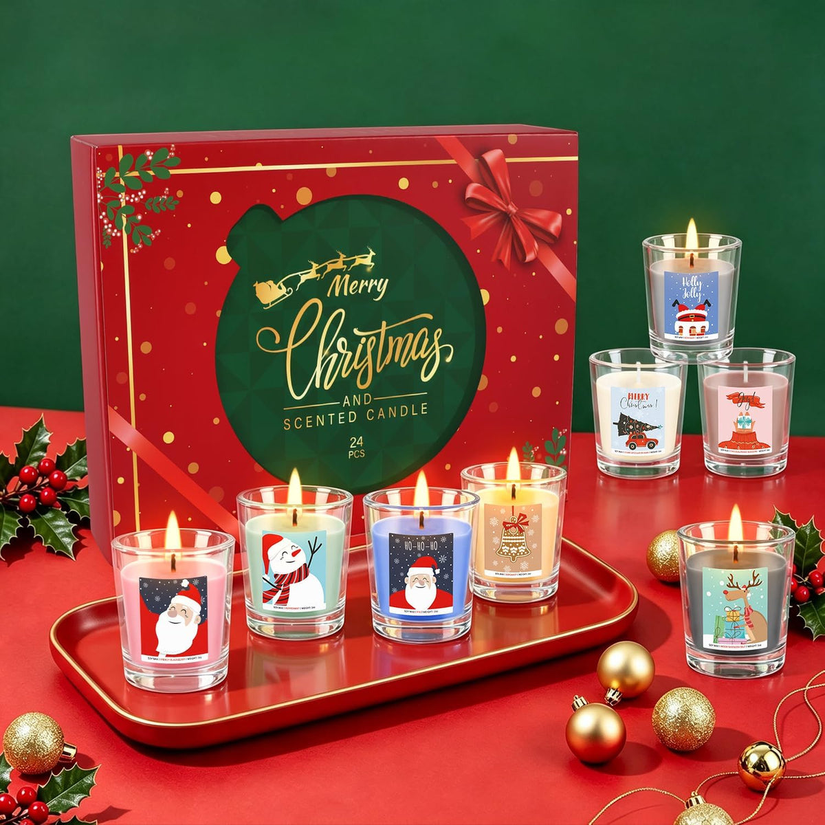Candle Advent Calendar 2026, 24-Day Scented Candle Gift Set for Women