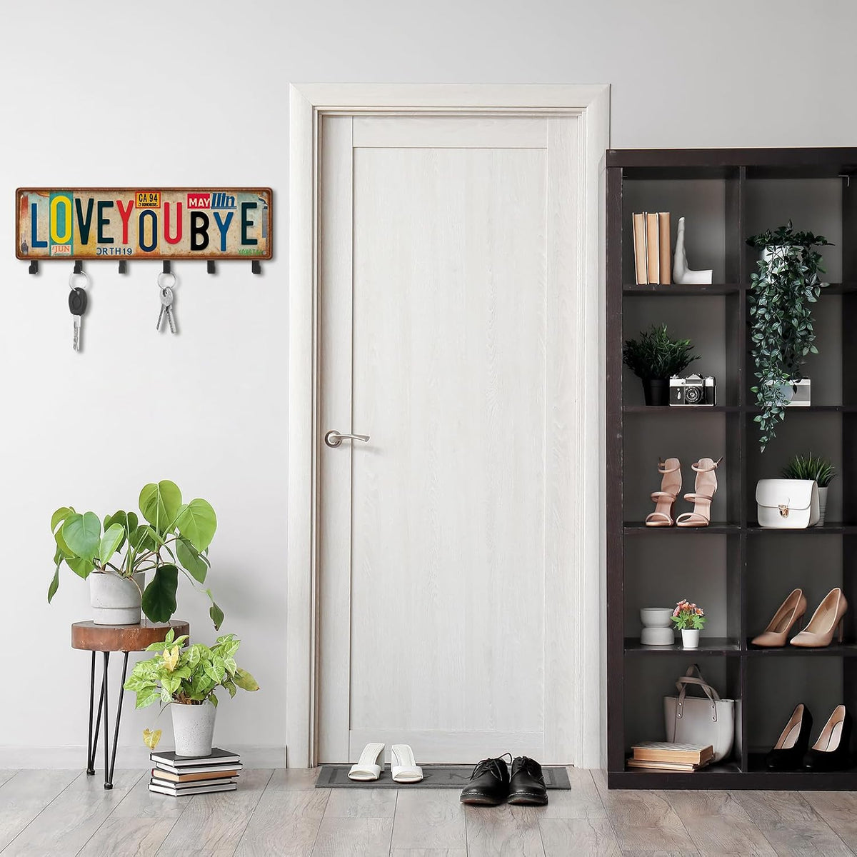 Love You Bye Key Holder Wall Mount Hook,Vintage Style,11.8 X 4
