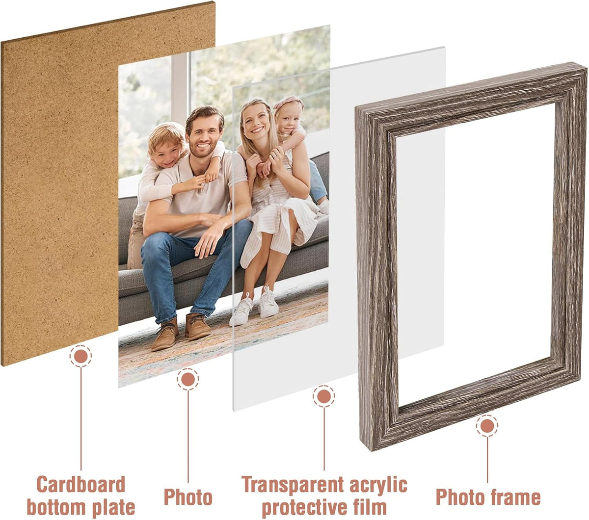 5x7 Back To School 4 Picture Frame Hinged Photo Frame with 4 Openings