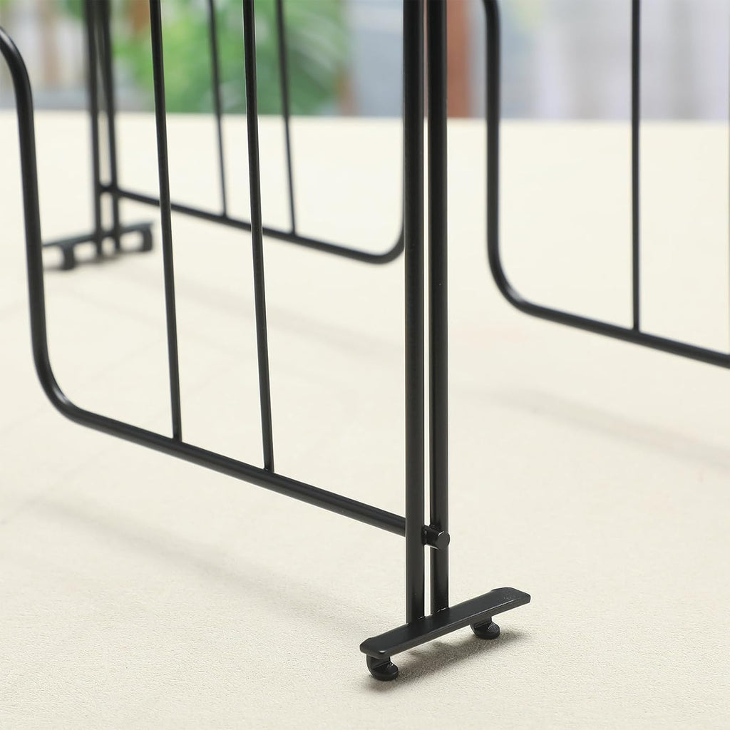 4 Pcs 14" W x 8" H Black Wire Shelf Dividers Chrome Plated Steel Wire Rack Divider for Shelving Closet Shelf Dividers for Wires Shelves Bathroom Kitchen Office Pantry Room