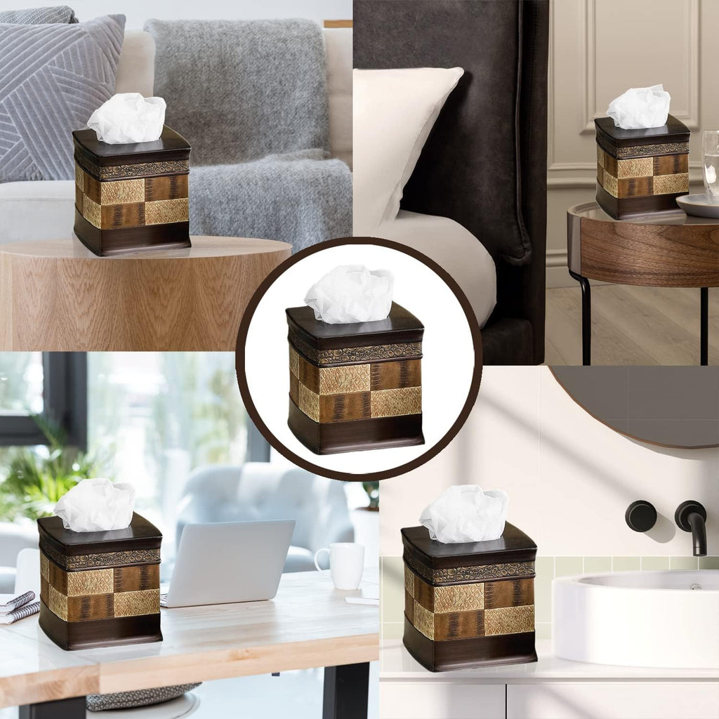 Resin Tissue Box Cover for Modern Home Decor - Minimalist Square Tissue Box Holder for Guest Room, Bedroom, Bathroom, Tabletop & Office - Durable and Aesthetic Tissue Holder, Zambia