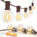 25FT G40 LED Brown Outdoor String Lights with 25 Plastic Shatterproof Bulbs