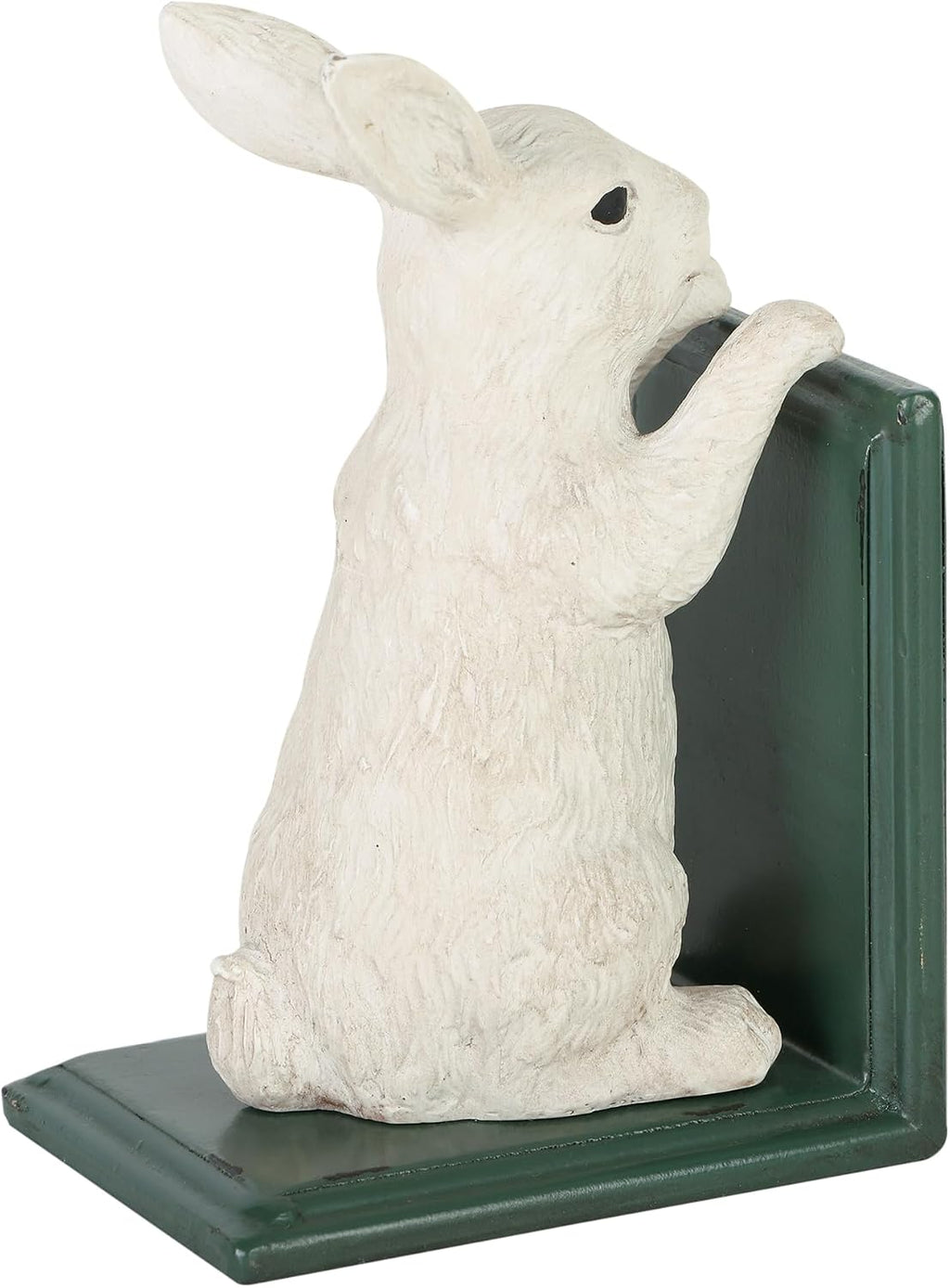 NIKKY HOME Heavy Duty Non Slip Rustic Bunny Metal Bookend Cute Rabbit Book Ends Book Stoppers for Easter Decor Home and Office Shelves