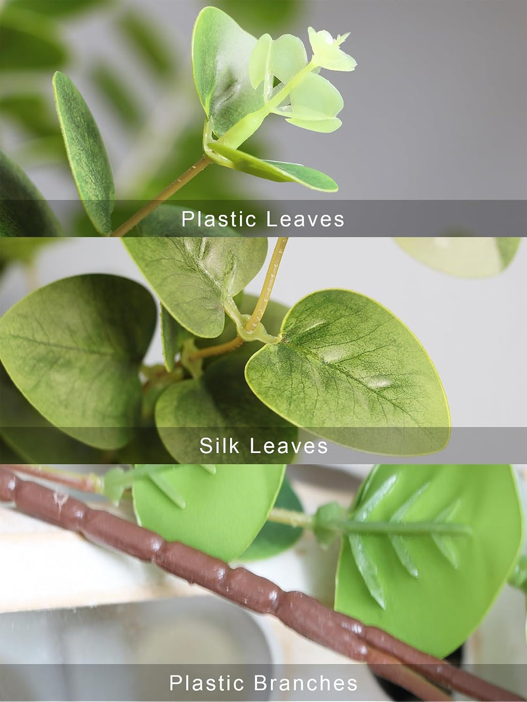 Forlaoers Green Fake Eucalyptus Faux Greenery Stems Silk Plants 32" Tall Leaves Olive Branches for Vases Home Decor Floral Arrangements Indoor Wedding Flowers (B:3pcs 31" Tall Green Eucalyptus)