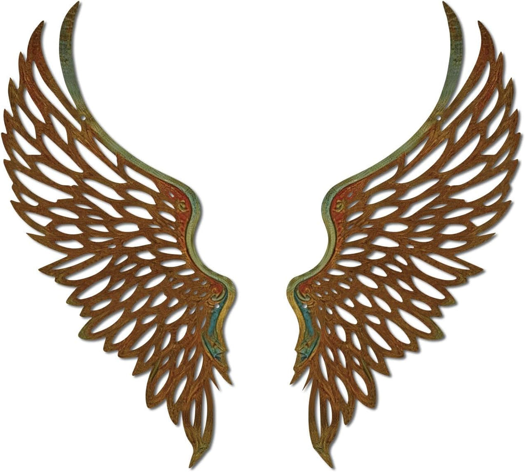 DUOOLN Angel Wings Metal Wall Decor Art, Abstract Butterfly Sculpture-Gold