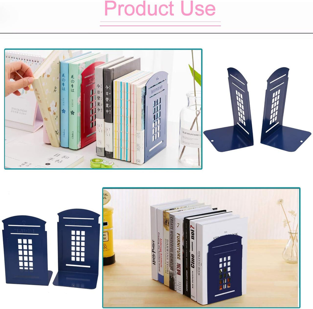 MerryNine Book Ends for Shelves, Metal Bookends for Shelves, 1 Pair