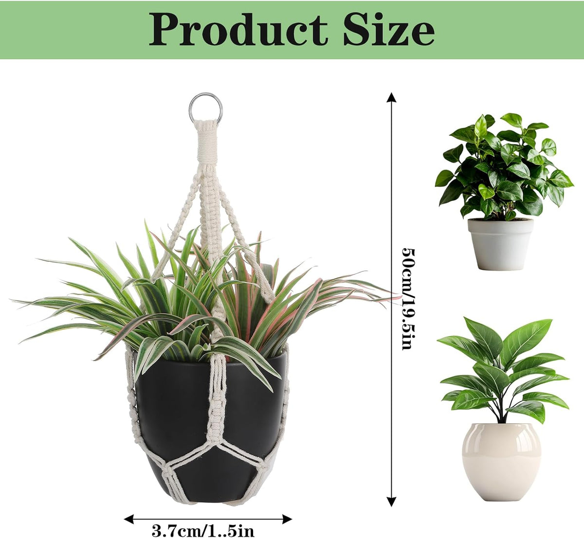 2 Pack Handmade Macrame Plant Hangers, Hanging Planters Baskets