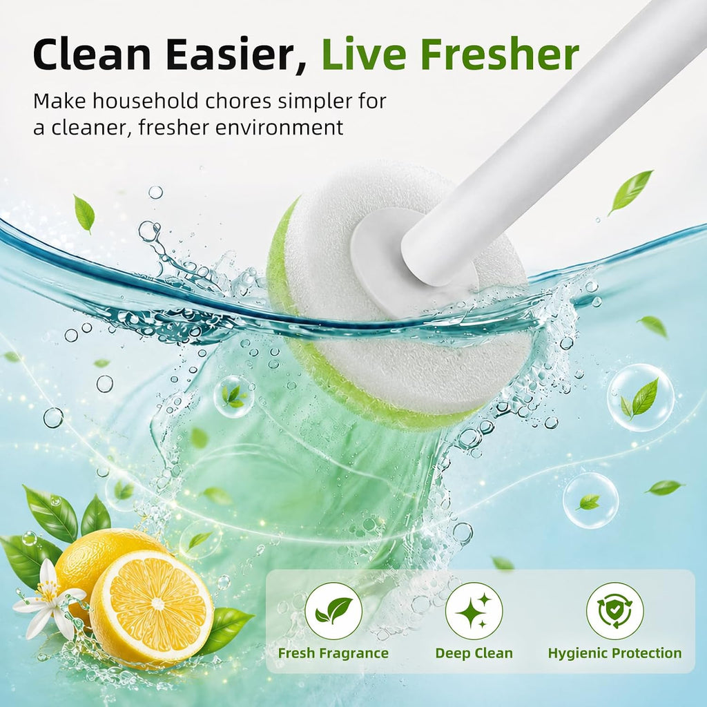 JUDRDO Disposable Toilet Brush Cleaning System (1 Brush+36 Green Refills)