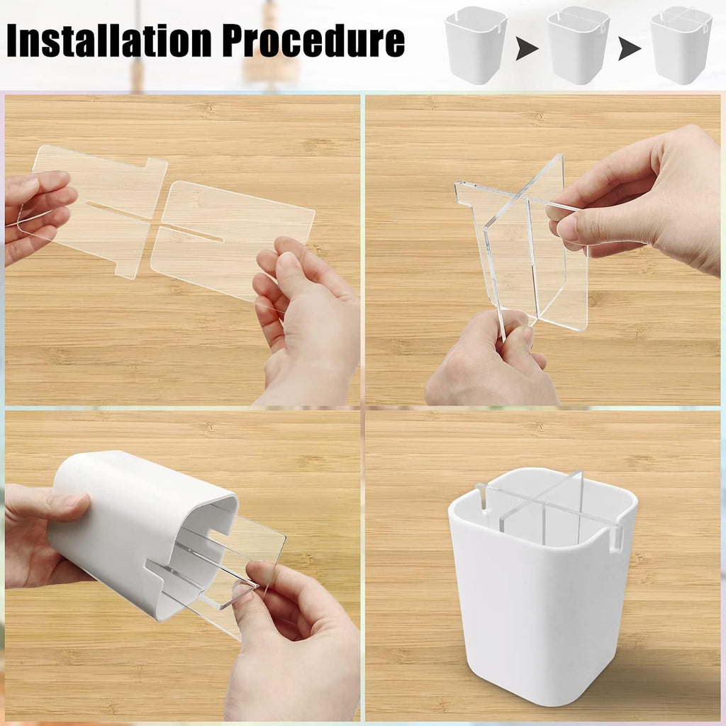 Toothbrush Holder for Bathroom,Clear Acrylic Detachable for Easy Cleaning Multi-Function Storage,4 Slots Electric Toothbrush and Toothpaste Organizer Caddy for Bathroom Vanity,Countertop
