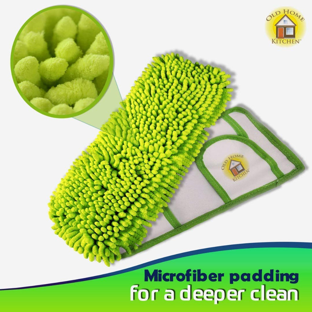 Reusable Chenille Mop Pads | Washable Microfiber Pads for Standard Mop Heads | Swiffer-Compatible Dry Mops for Dust, Pet Hair, and Spills | Replacement Set of 2