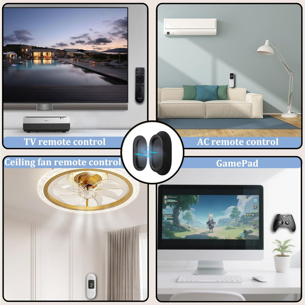 6 Pcs Magnetic Remote Control Holder Wall Mount-No Drill Self-Adhesive Silicone Organizer Storage Wall Holder for Home Office School TV, Fan & Air Conditioner Remote Control (Black)