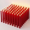 Baquler 50 Pcs 8.5 Inch LED Flameless Taper Candles Bulk, Red