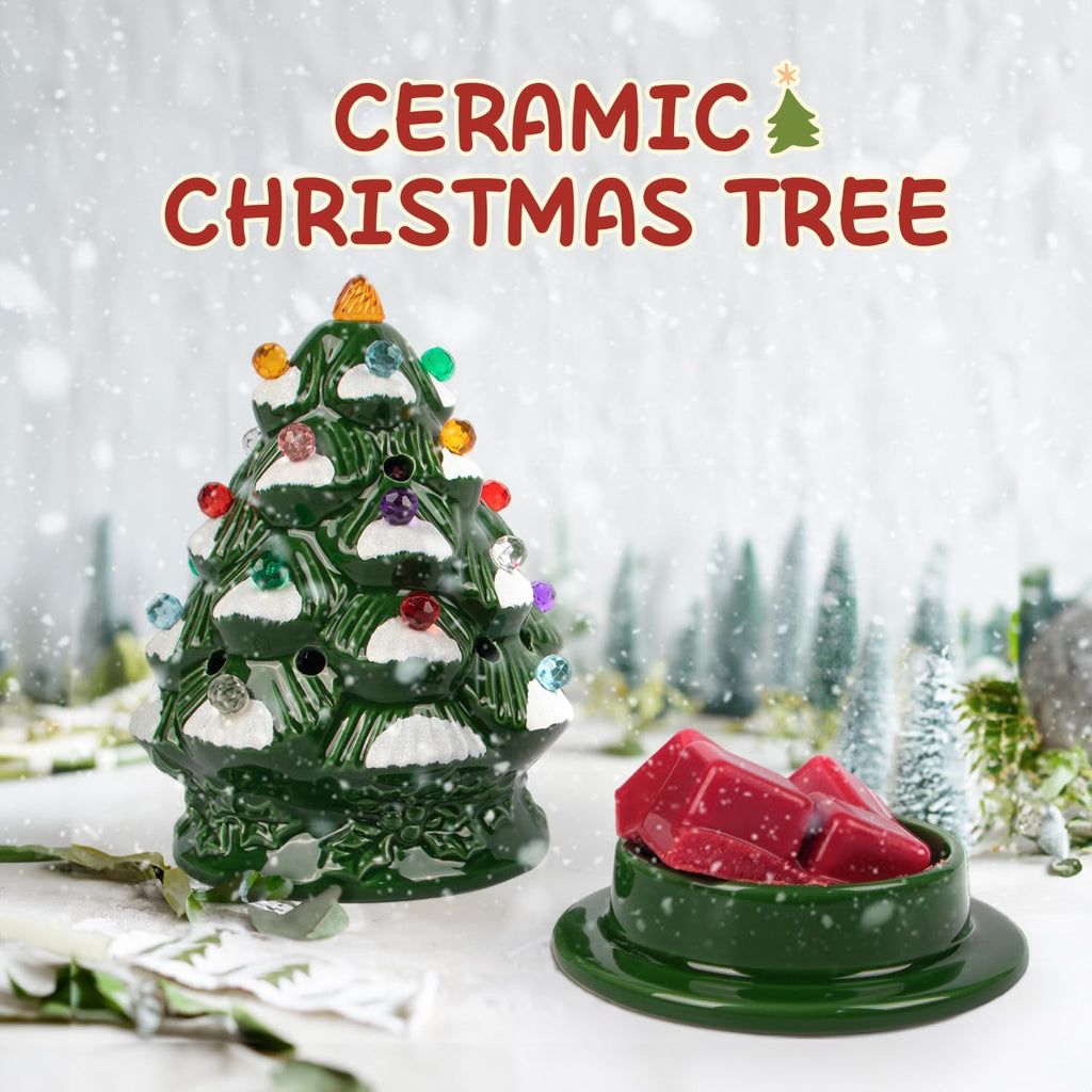 ARVIDSSON Christmas Wax Melt Warmer - Electric Ceramic Christmas Tree Wax Warmer for Scented Wax - Holiday Season Melter for Fragrance Cubes and Tarts, Gfit for Women and Kids
