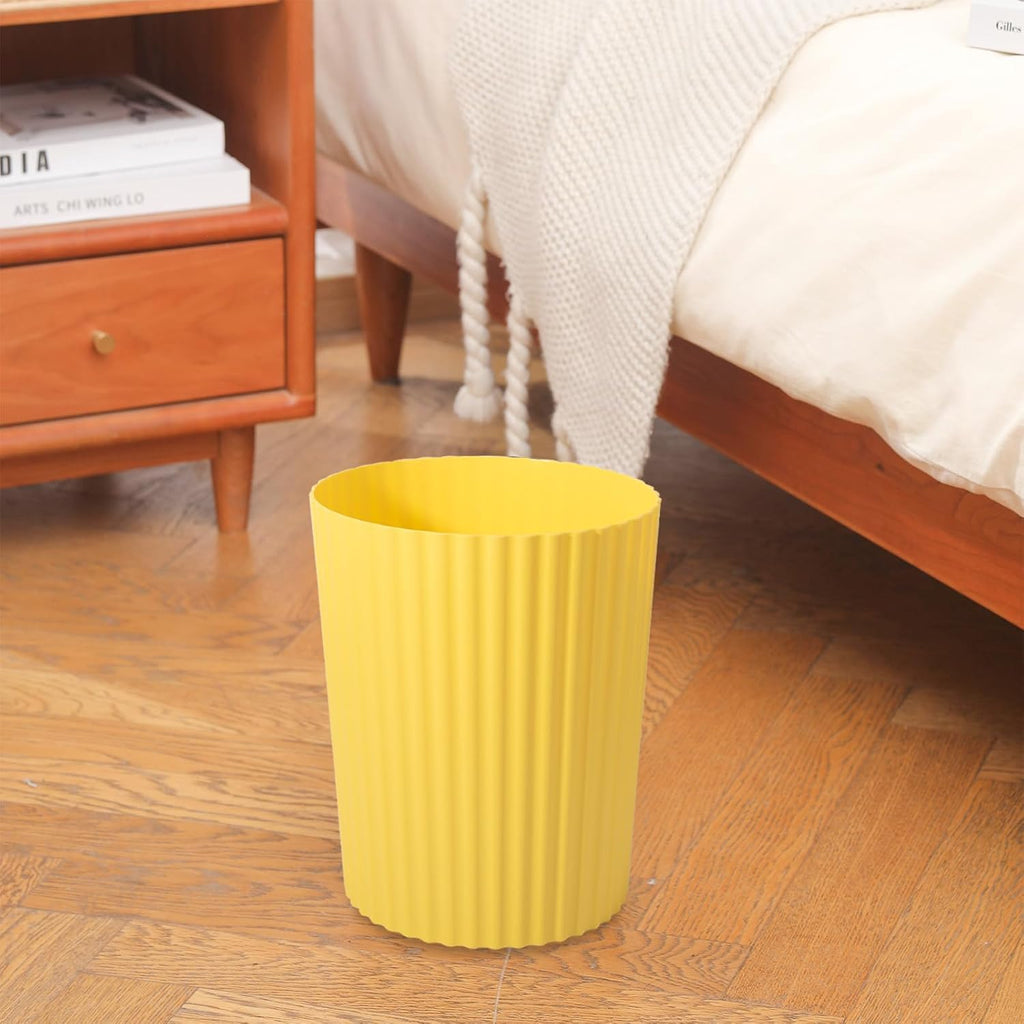 JiatuA Small Bathroom Trash Can Plastic Wastebasket Garbage Can Yellow