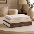 Aesthetic Decorative Books, Set of 3 Linen Faux Book Boxes, Brown