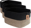 Goodpick Cube Storage Bins - Towel, Book, Cloth, Shoes, Closet Shelf Woven Baskets for Office, Baby Laundry, Toys, 13''x10''x9'' (Pack of 3)