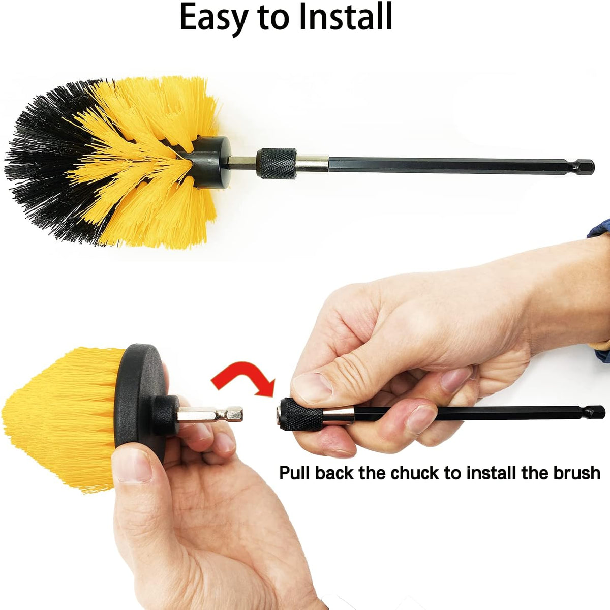 8 Pack Drill Brush Attachment Set, 1/4in Power Scrubber Brush+ Extend Long Rod, Brush Drill Attachment, Power Cleaning Scrub Brush for Bathroom, Tub, Tile, Corner, Floor