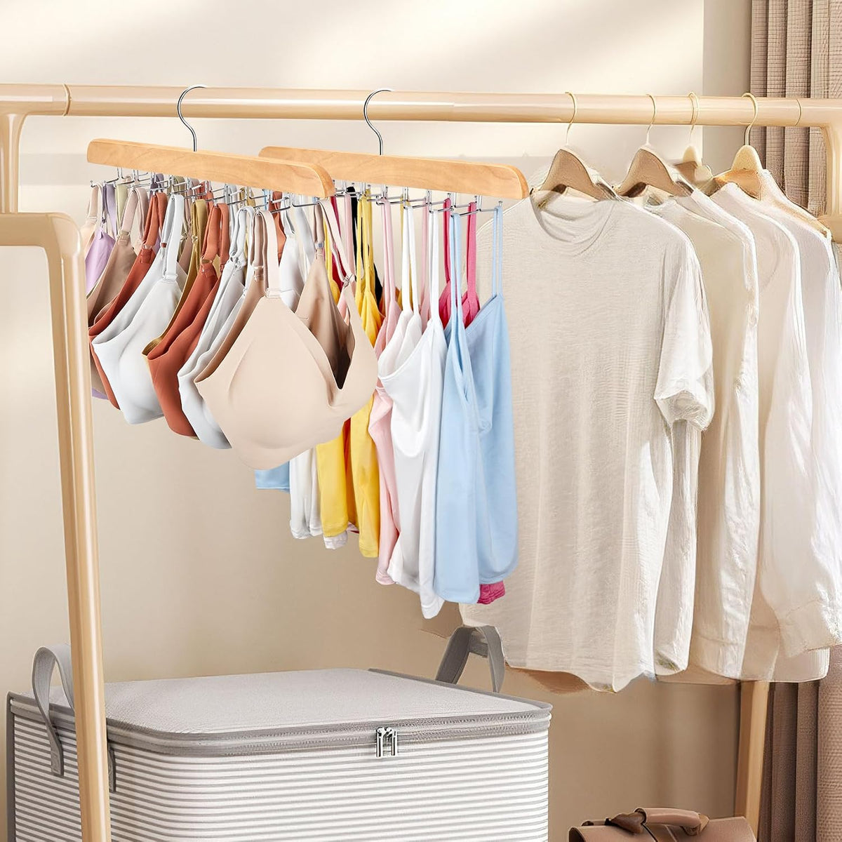Tank Top Hanger for Closet Organizer, 20 Large Capacity Premium Bra Hanger
