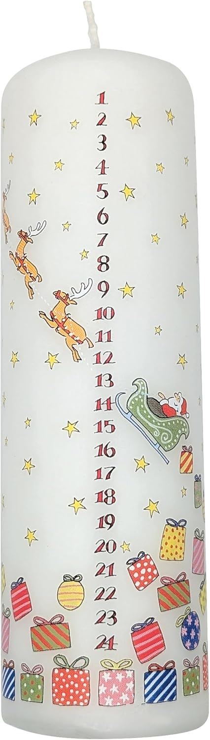 Alison Gardiner Santa's Sleigh Pillar Candle, 70hr Burn, Unscented