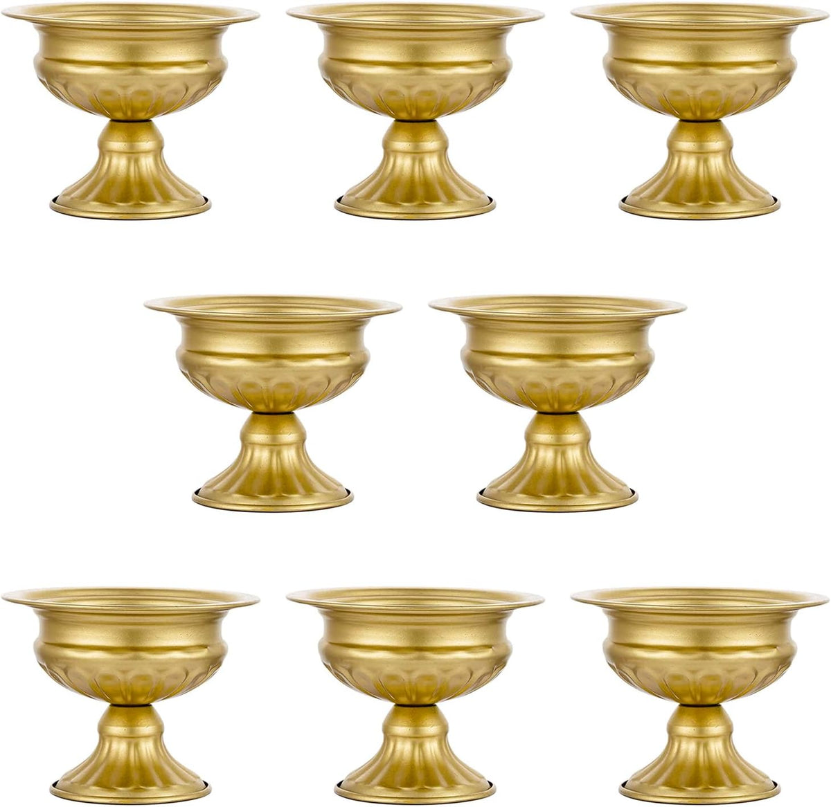 8Pcs Gold Compote Vases for Centerpieces, 4.7in Small Flower Vases